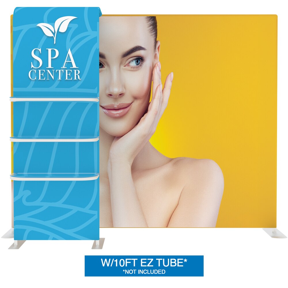 EZ Tube Waterfall Shelves — Double Sided Graphic Package